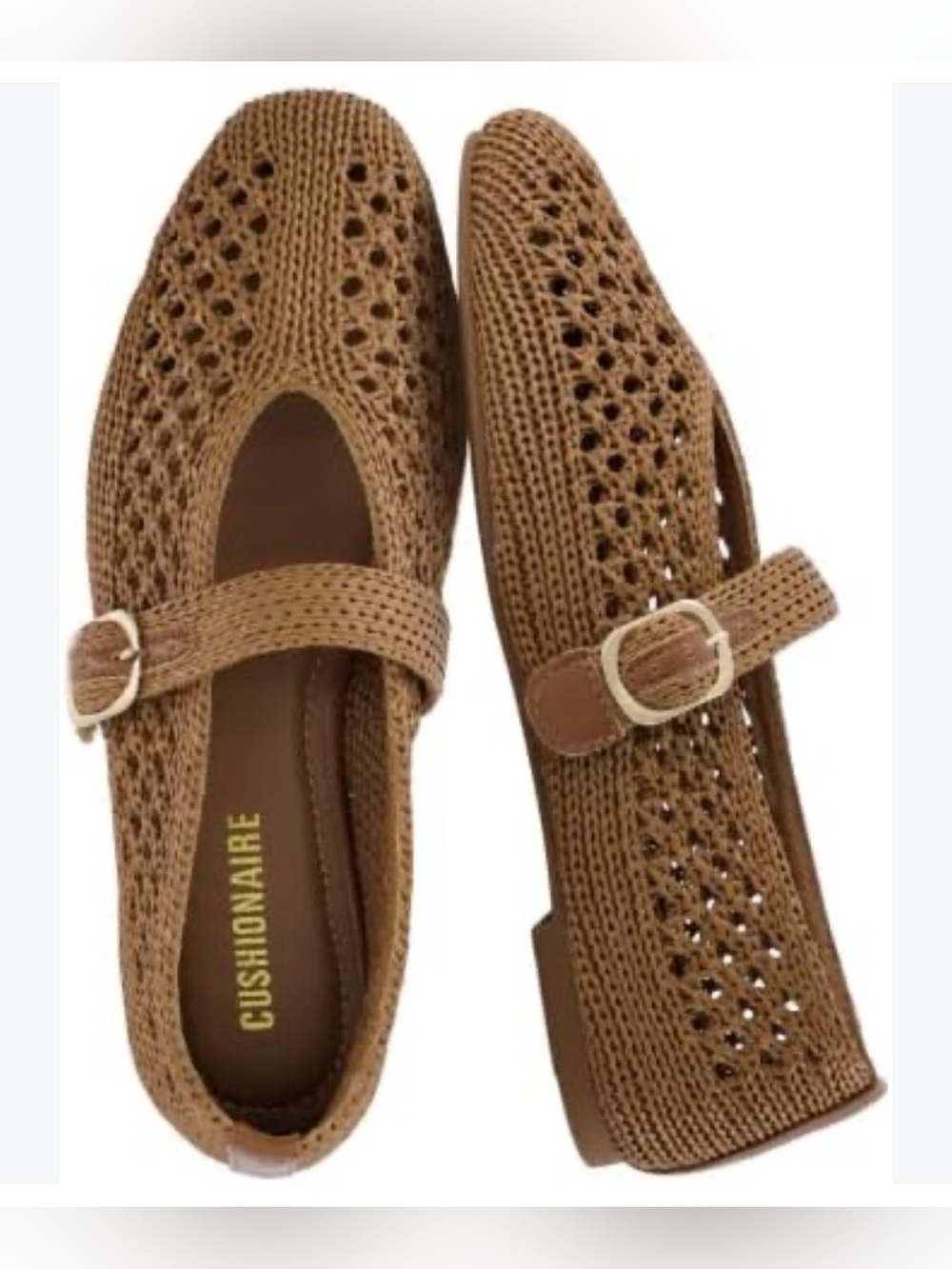 CUSHIONAIRE Monet Woven Mary Jane Flats, Women’s 8